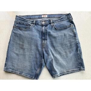 Signature Levi Strauss Shorts Mens 36 Blue Light Wash Denim Bermuda Stretch